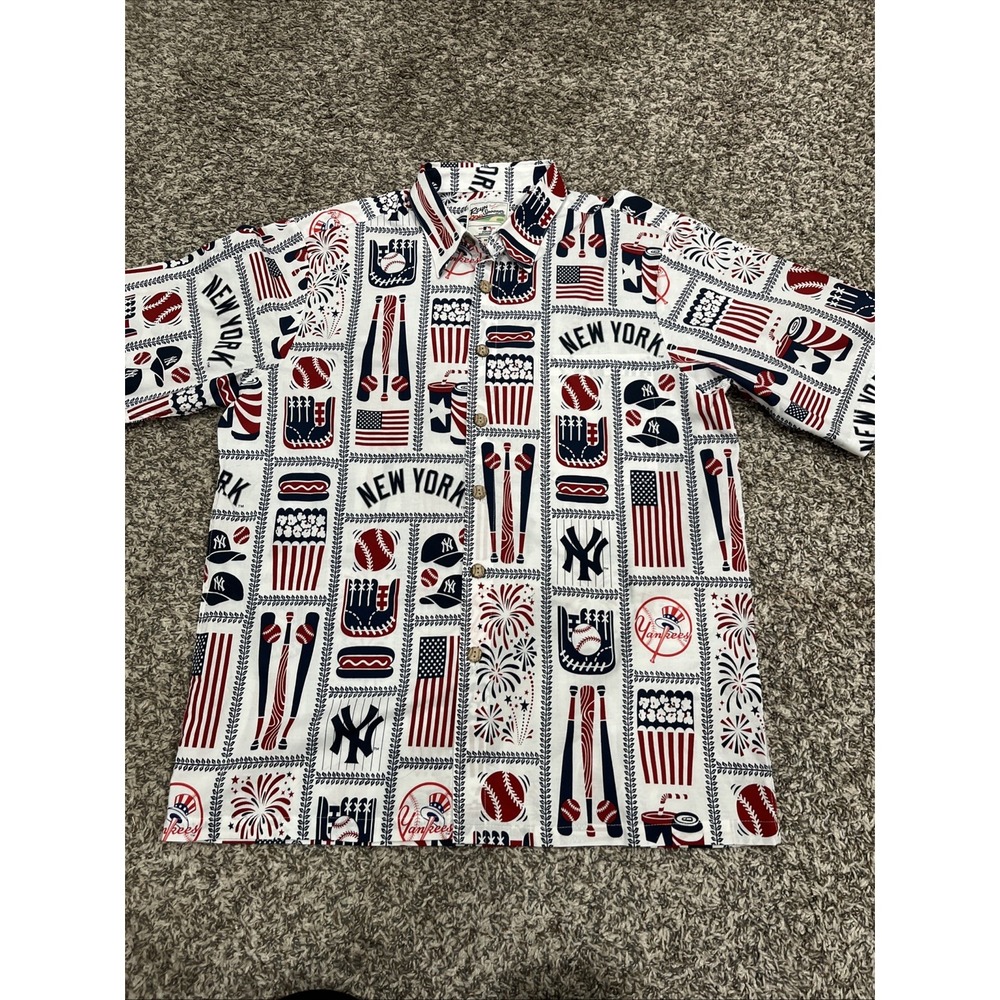 Reyn Spooner  yankees baseball button up shirt‎ (1874)